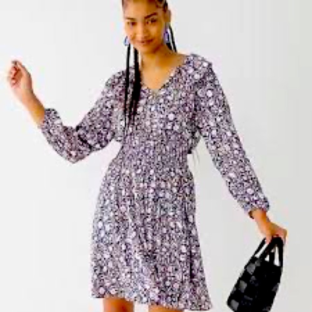 NWT J. Crew Dress in beautiful Navy floral print Size 2X